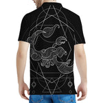 Black And White Scorpio Sign Print Men's Polo Shirt
