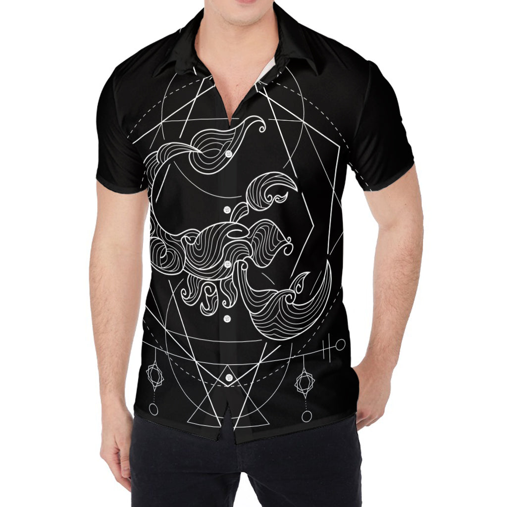 Black And White Scorpio Sign Print Men's Shirt