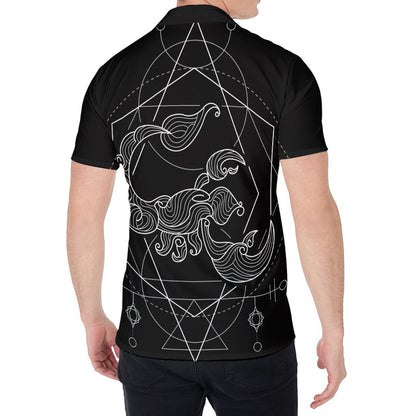 Black And White Scorpio Sign Print Men's Shirt