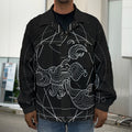 Black And White Scorpio Sign Print Men's Shirt Jacket