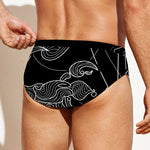 Black And White Scorpio Sign Print Men's Swim Briefs