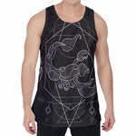 Black And White Scorpio Sign Print Men's Velvet Tank Top