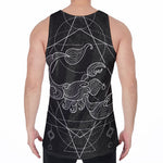 Black And White Scorpio Sign Print Men's Velvet Tank Top