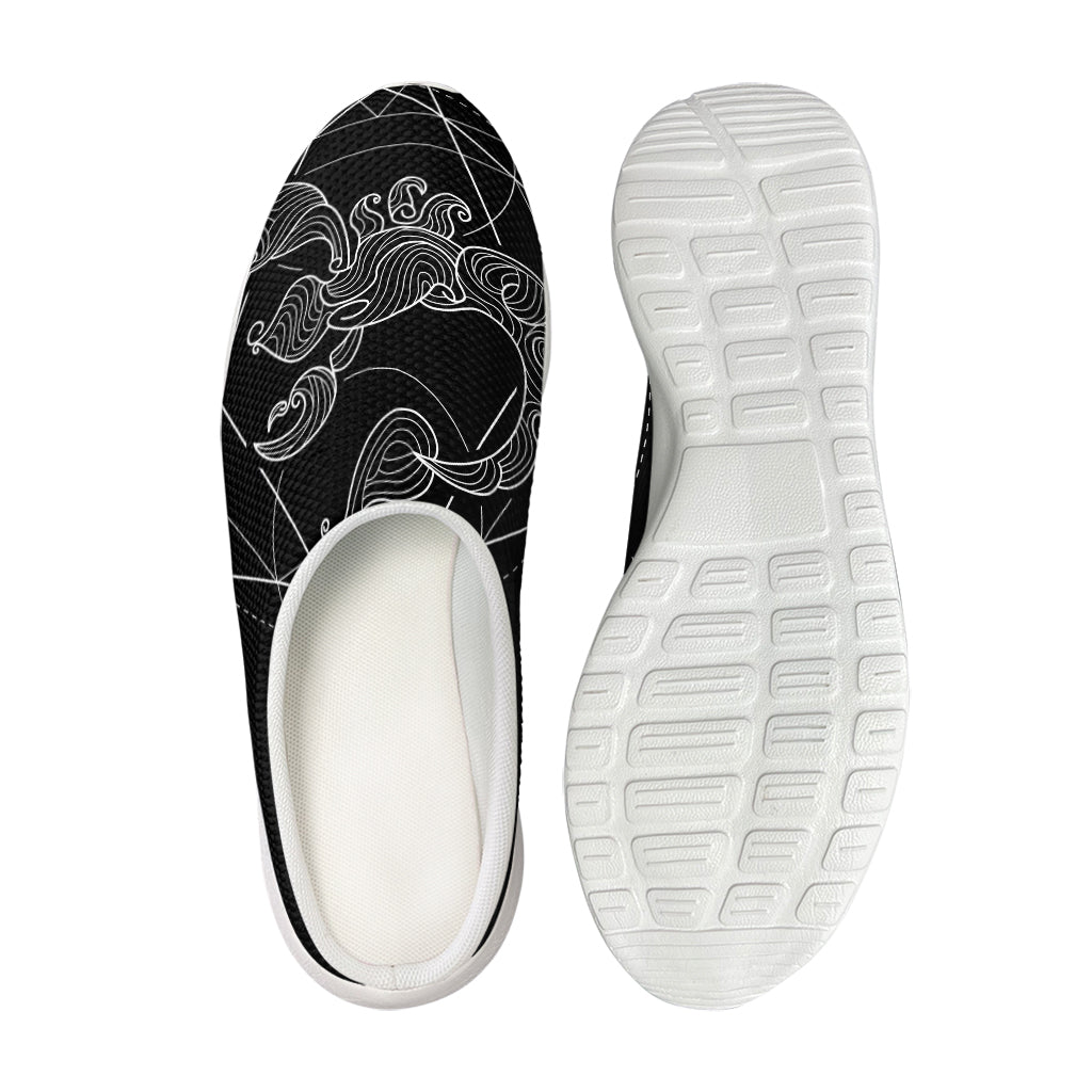 Black And White Scorpio Sign Print Mesh Casual Shoes