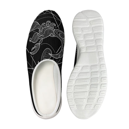 Black And White Scorpio Sign Print Mesh Casual Shoes