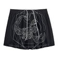 Black And White Scorpio Sign Print Mesh Shorts