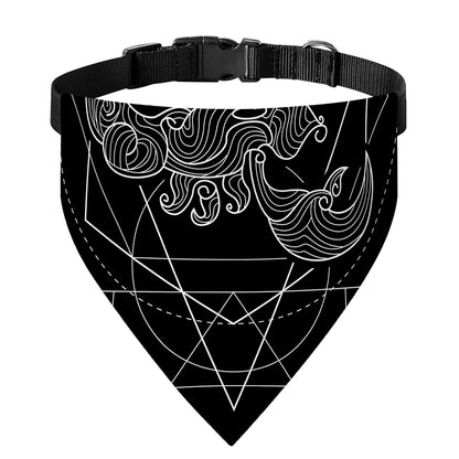 Black And White Scorpio Sign Print Over The Collar Dog Bandana