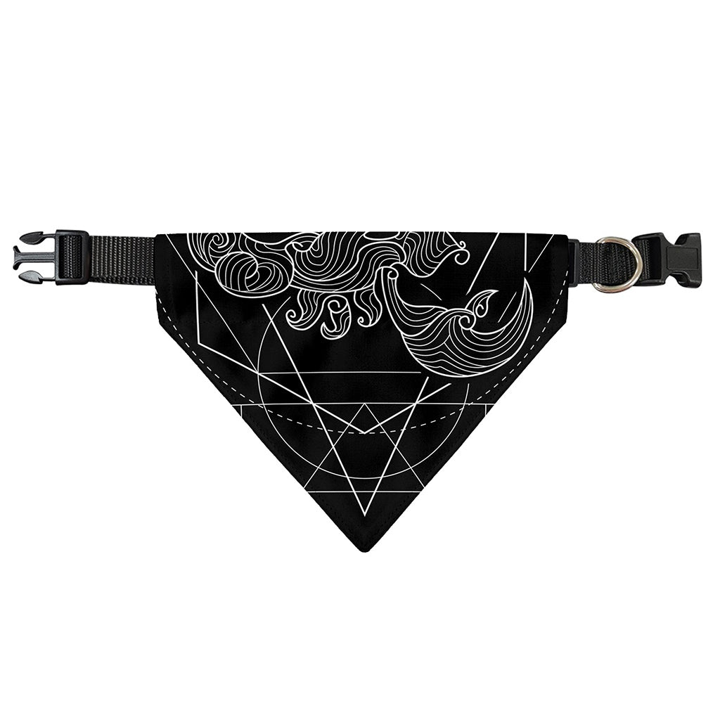 Black And White Scorpio Sign Print Over The Collar Dog Bandana