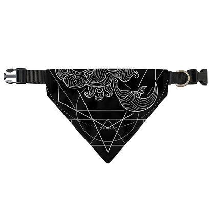 Black And White Scorpio Sign Print Over The Collar Dog Bandana