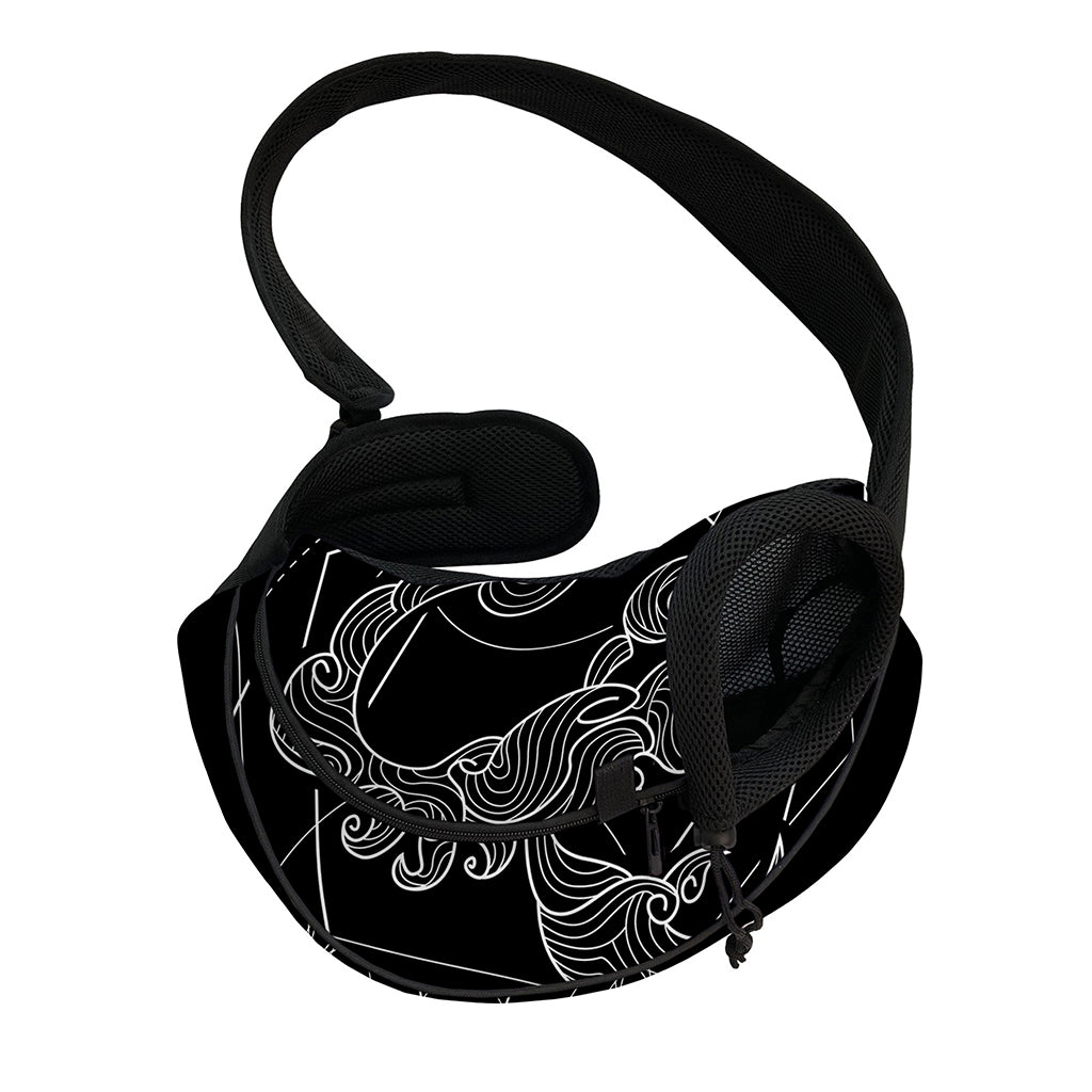 Black And White Scorpio Sign Print Pet Sling Carrier