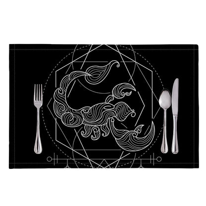 Black And White Scorpio Sign Print Placemat