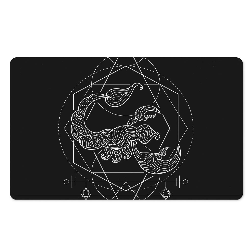 Black And White Scorpio Sign Print Polyester Doormat