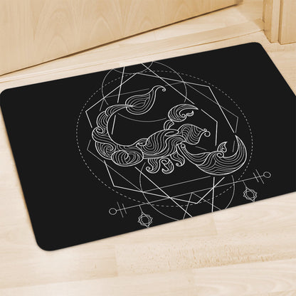 Black And White Scorpio Sign Print Polyester Doormat