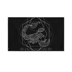 Black And White Scorpio Sign Print Polyester Flag