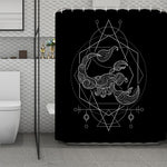 Black And White Scorpio Sign Print Polyester Shower Curtain