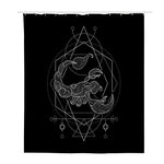 Black And White Scorpio Sign Print Polyester Shower Curtain