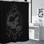 Black And White Scorpio Sign Print Premium Shower Curtain