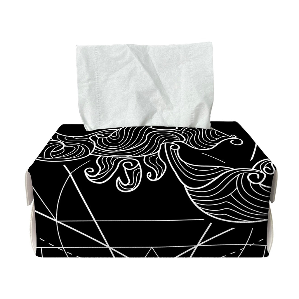 Black And White Scorpio Sign Print Rectangle Tissue Box Cover