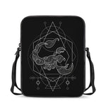 Black And White Scorpio Sign Print Rectangular Crossbody Bag