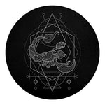 Black And White Scorpio Sign Print Round Blanket