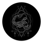 Black And White Scorpio Sign Print Round Floor Mat
