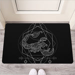 Black And White Scorpio Sign Print Rubber Doormat
