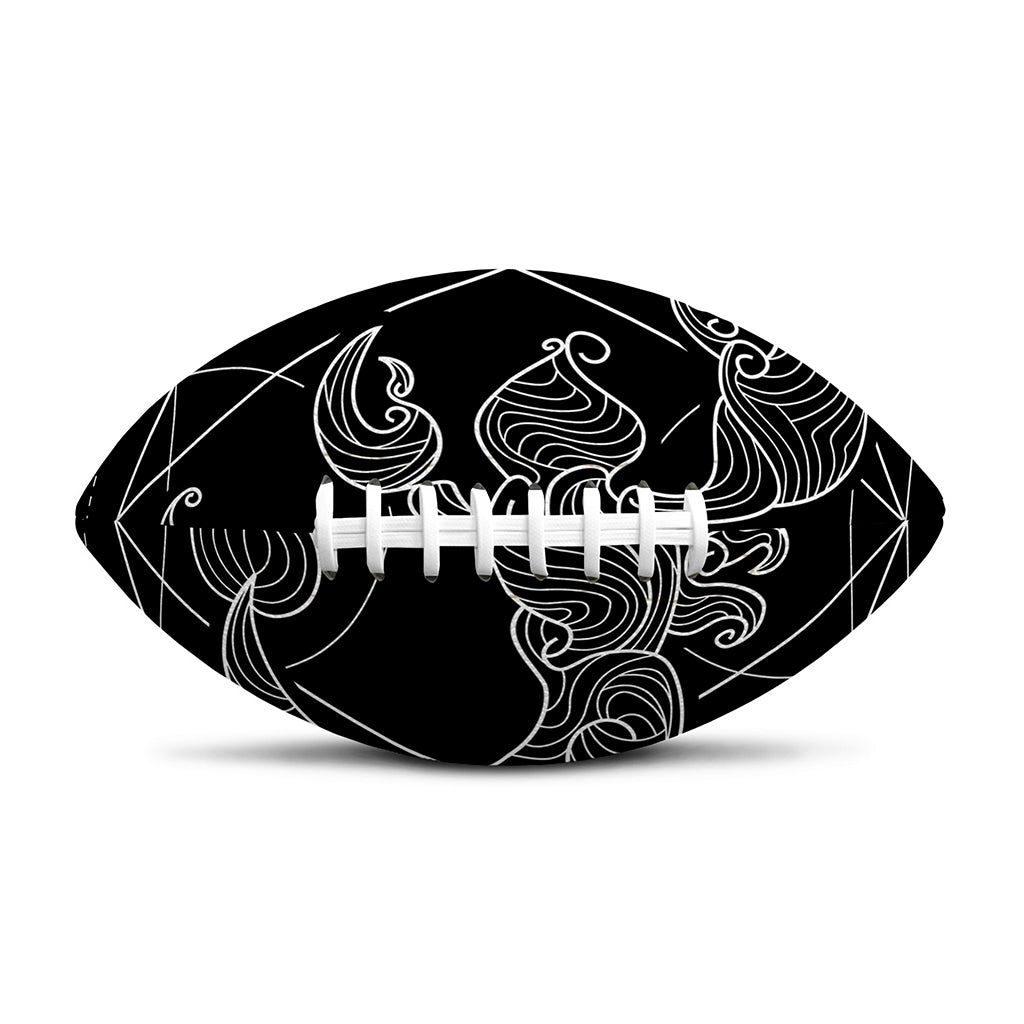 Black And White Scorpio Sign Print Rugby Ball