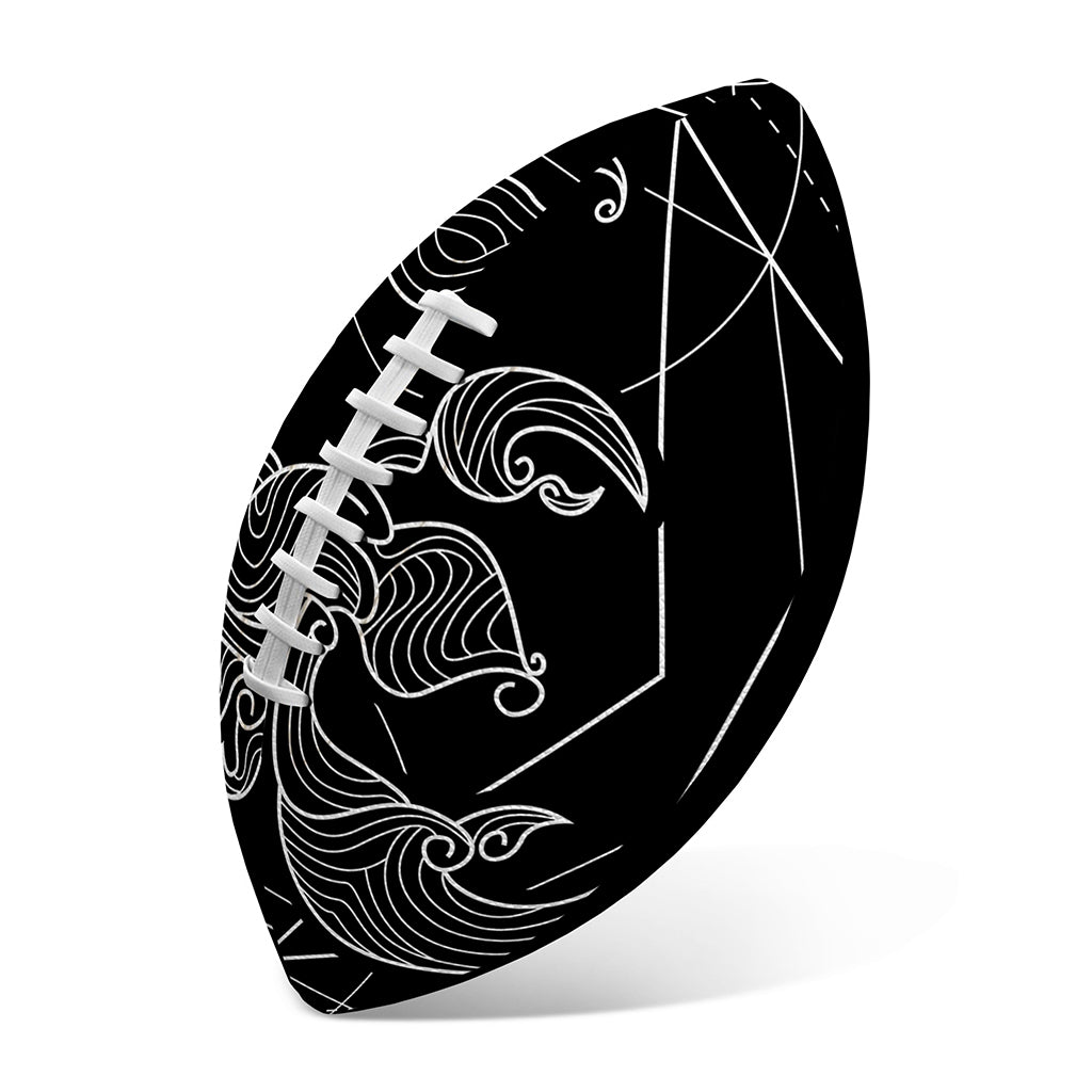 Black And White Scorpio Sign Print Rugby Ball