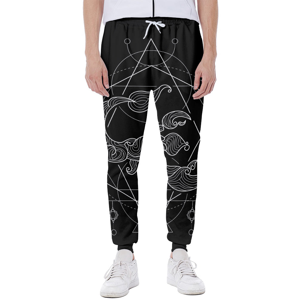 Black And White Scorpio Sign Print Scuba Joggers