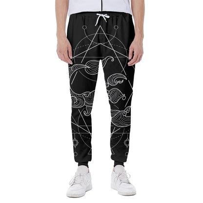 Black And White Scorpio Sign Print Scuba Joggers