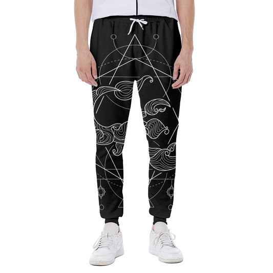 Black And White Scorpio Sign Print Scuba Joggers