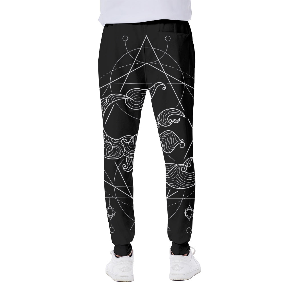 Black And White Scorpio Sign Print Scuba Joggers