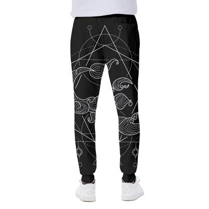 Black And White Scorpio Sign Print Scuba Joggers