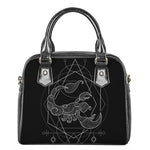 Black And White Scorpio Sign Print Shoulder Handbag
