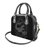 Black And White Scorpio Sign Print Shoulder Handbag