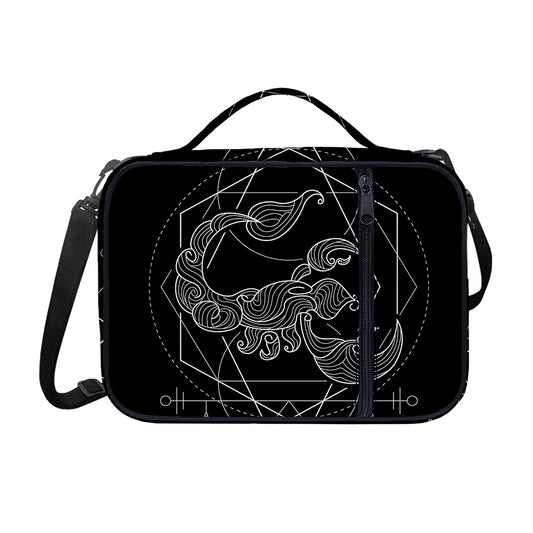 Black And White Scorpio Sign Print Shoulder Strap Bible Bag