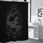 Black And White Scorpio Sign Print Shower Curtain