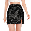 Black And White Scorpio Sign Print Side Slit Mini Skirt