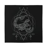 Black And White Scorpio Sign Print Silk Bandana