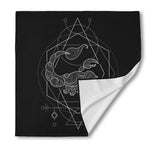 Black And White Scorpio Sign Print Silk Bandana