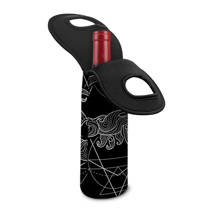 Black And White Scorpio Sign Print Single Neoprene Wine Tote