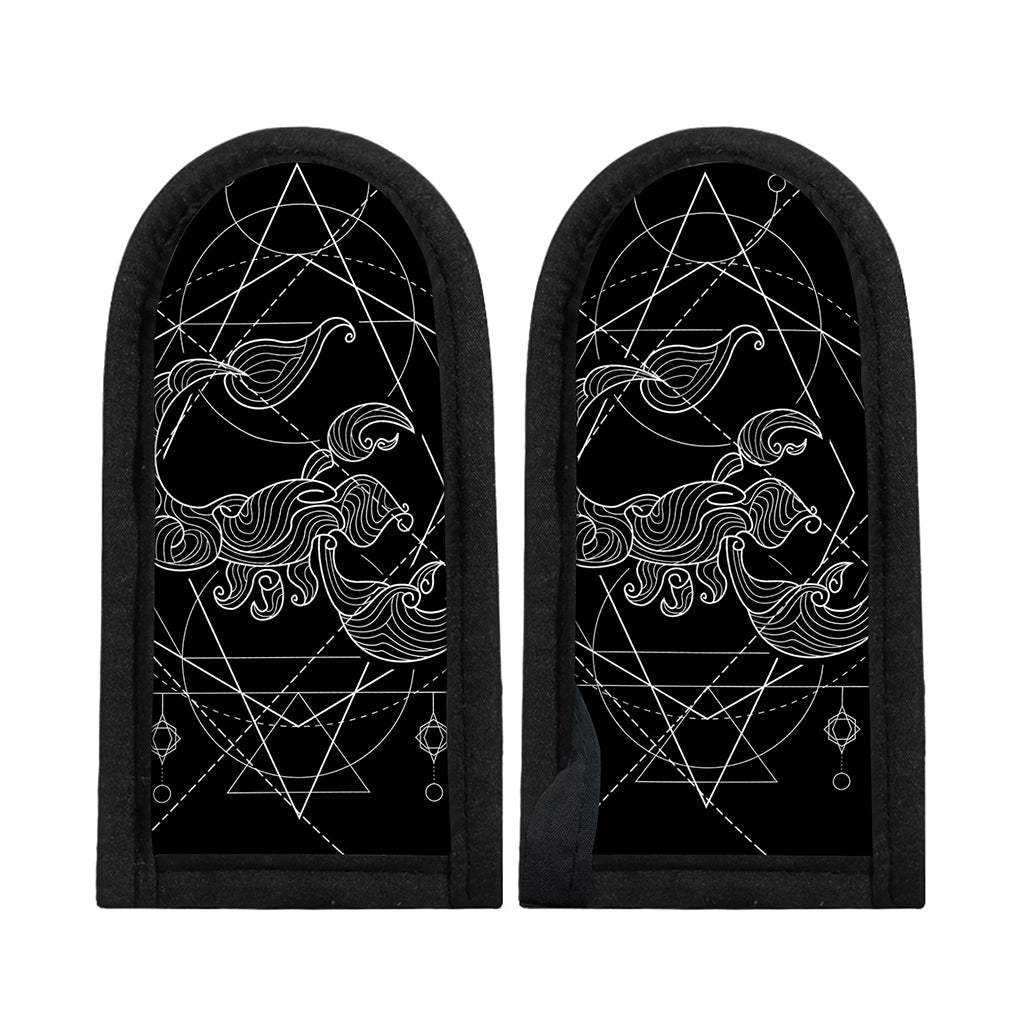 Black And White Scorpio Sign Print Skillet Handle Cover