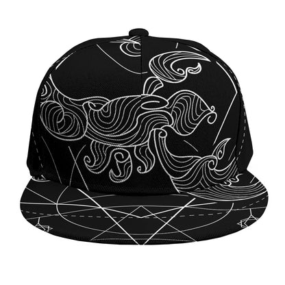 Black And White Scorpio Sign Print Snapback Cap