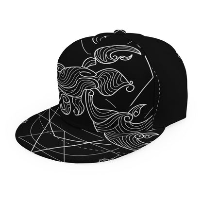 Black And White Scorpio Sign Print Snapback Cap