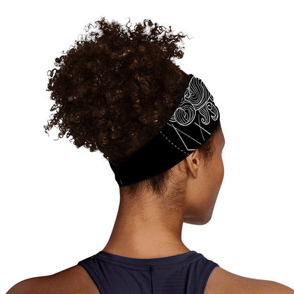 Black And White Scorpio Sign Print Sports Headband