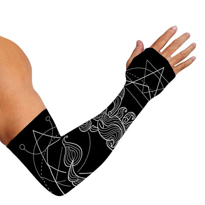 Black And White Scorpio Sign Print Sun Protection Arm Sleeves