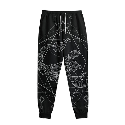 Black And White Scorpio Sign Print Sweatpants