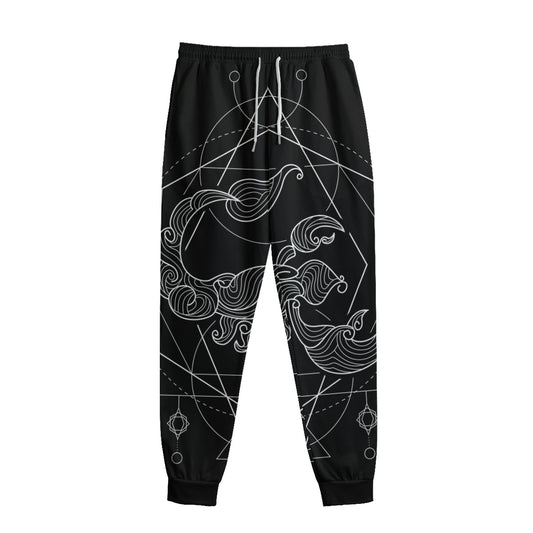 Black And White Scorpio Sign Print Sweatpants