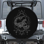 Black And White Scorpio Sign Print Tire Cover