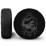 Black And White Scorpio Sign Print Tire Cover
